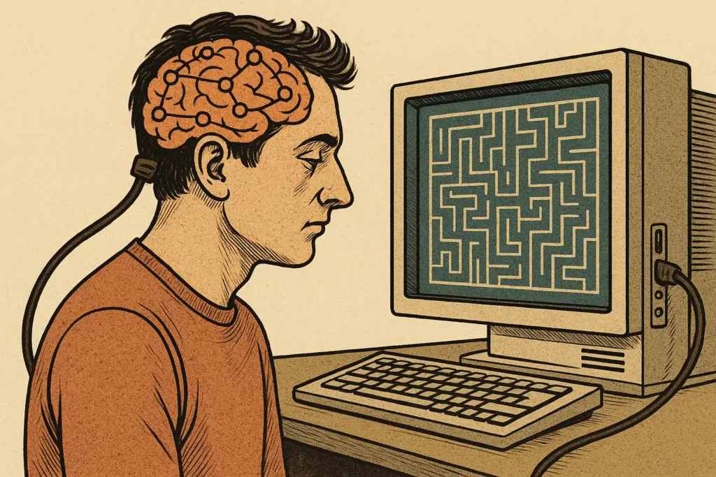 Hjerne tilkoblet computer